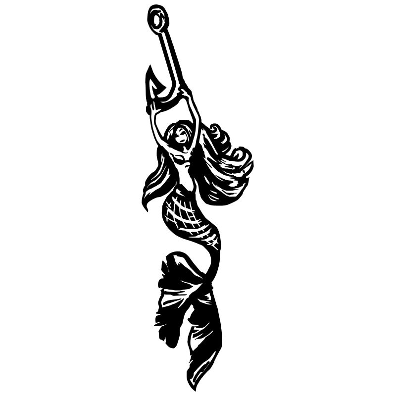 mermaid with fish hook