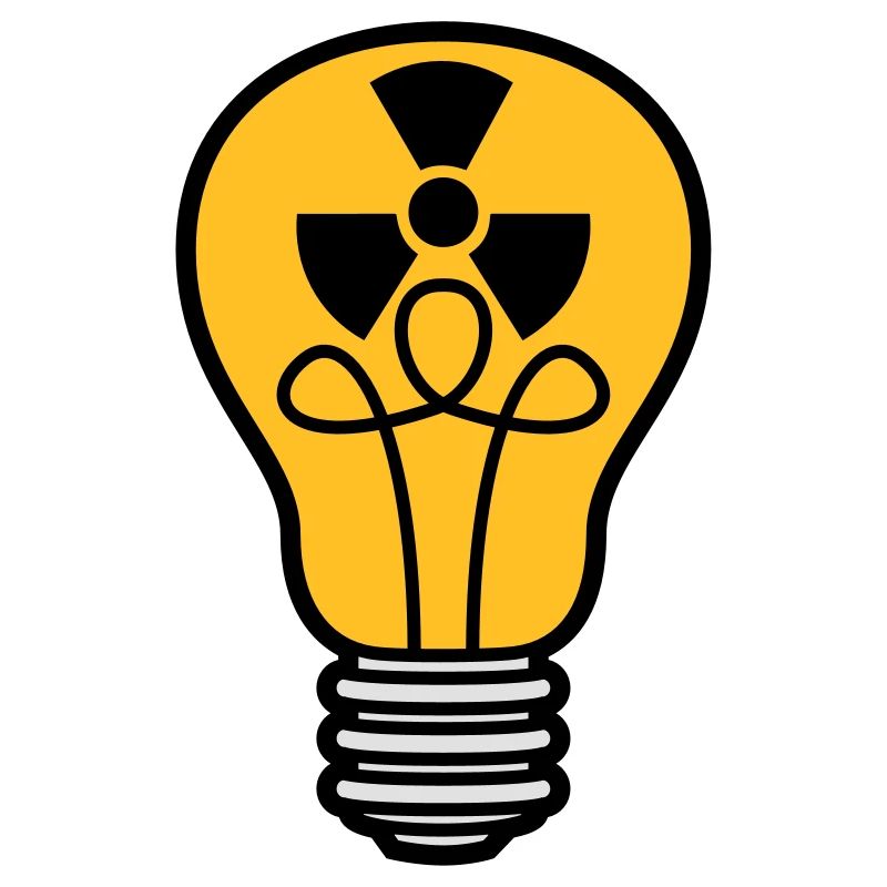 atom energy sign symbol radioactive light bulb