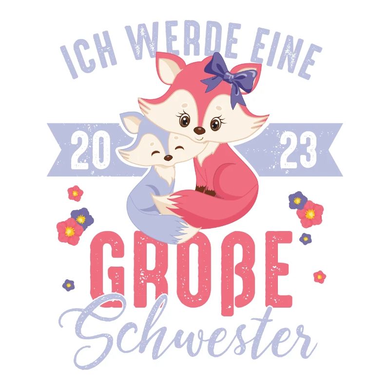 Ich werde große Schwester 2023 Fuchs Baby Mädchen