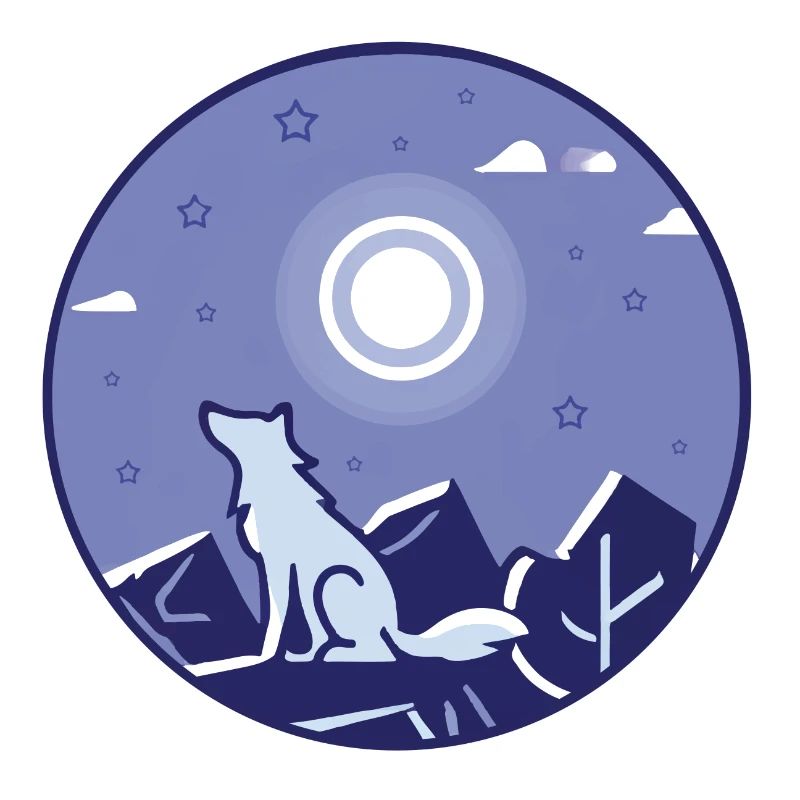 Wolf und Vollmond
