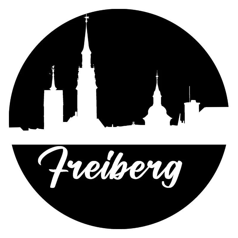 schwarz, skyline, kreis, scherenschnitt,freiberg