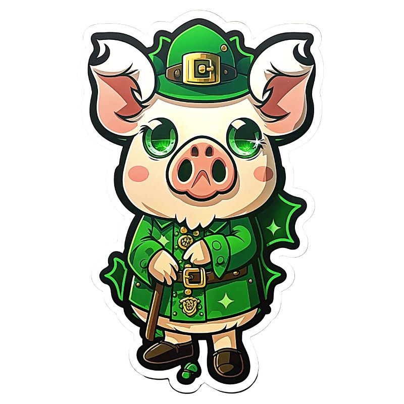 Tenue chapeau St Patrick Cochon mignon trèfle