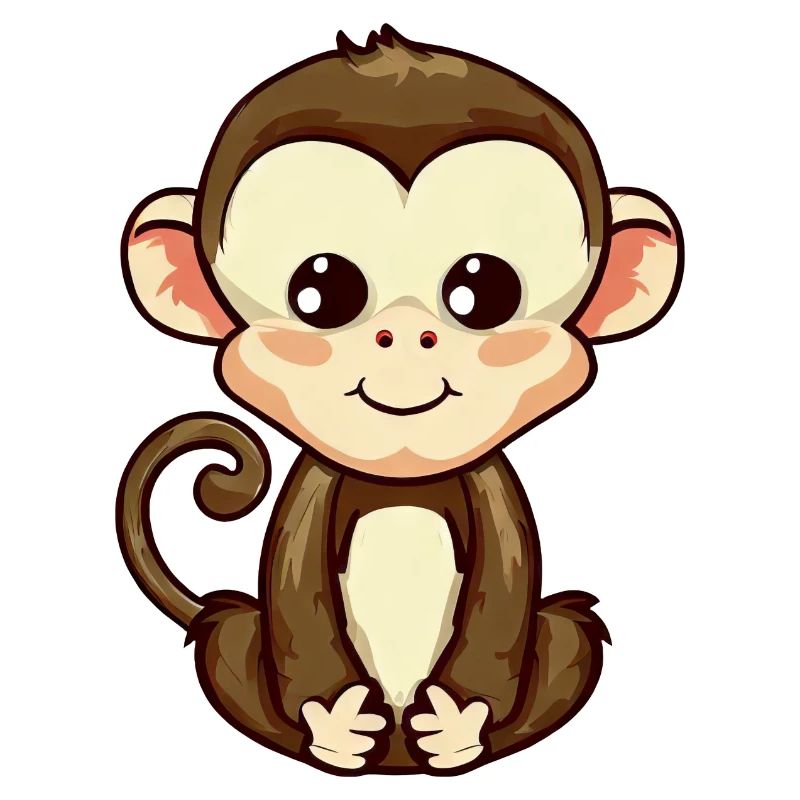 Singe assis, méditant et relaxant
