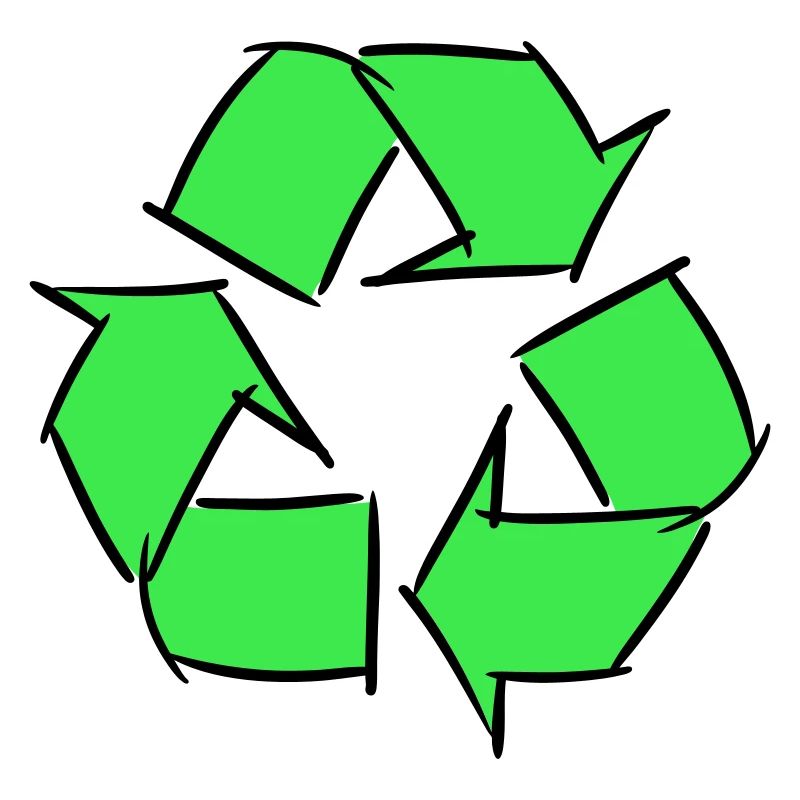 Recycled icon, decorative drawing, customizable.