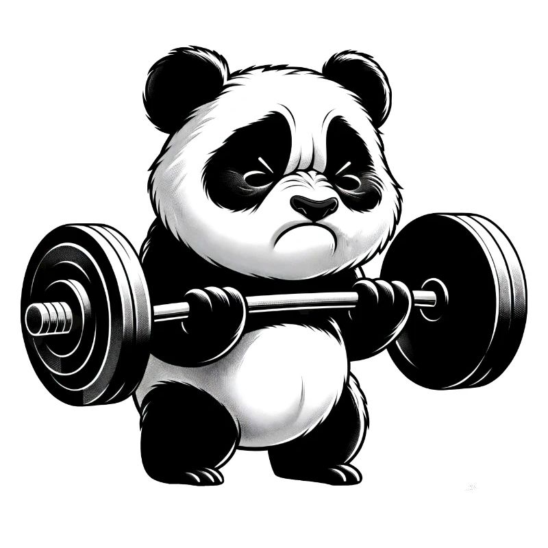Drôle de panda faisant de la musculation