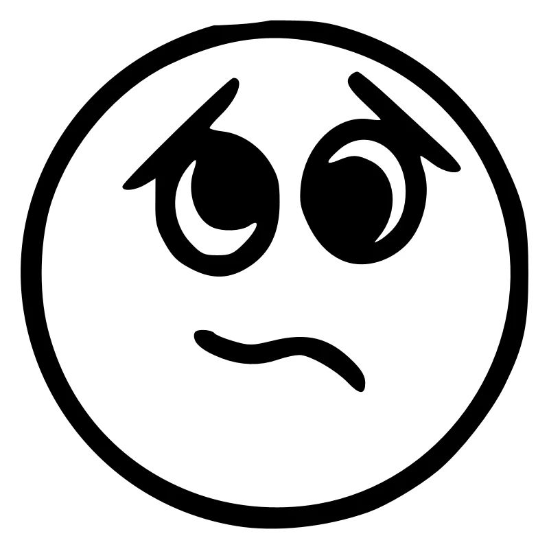 Emoji sketch nervous black