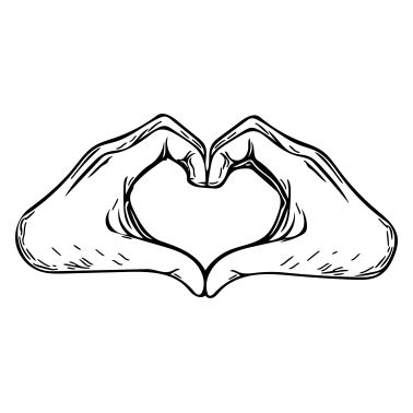 Vettore mano e cuore