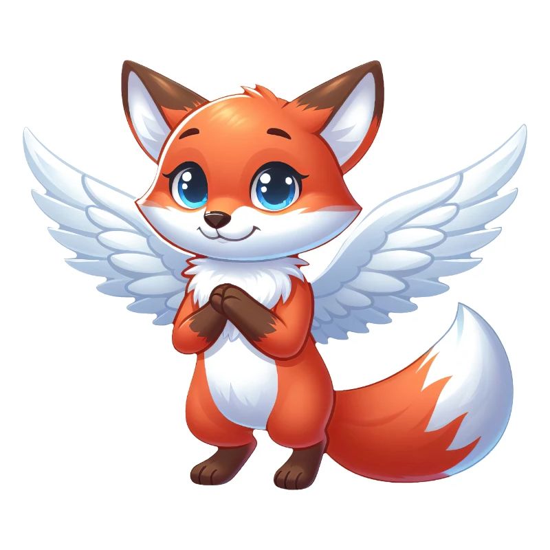 Süßer Fuchs Engel Comic Flügel