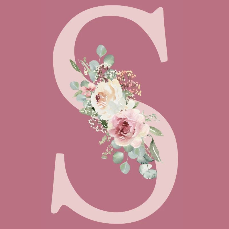 L| Monogramme | Eucalyptus Pastel Fleur Bleu