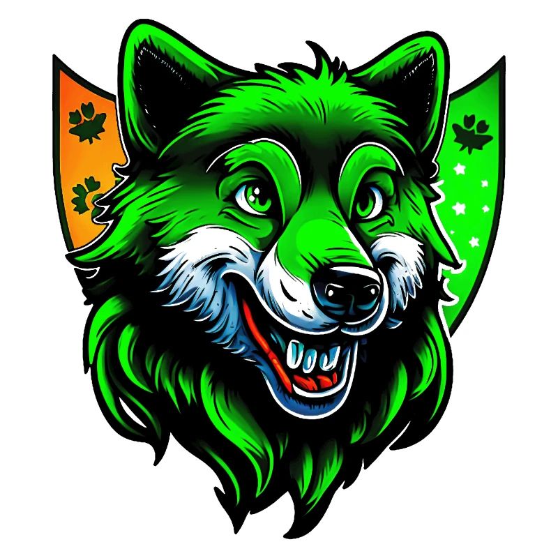 St. Patrick's Day Wolf in irischen Farben