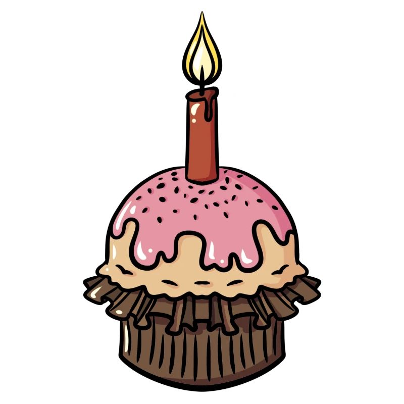 Geburtstag Muffin mit einzelner Kerze Geschenkidee