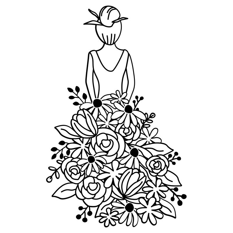 Florales, blumiges Mädchen