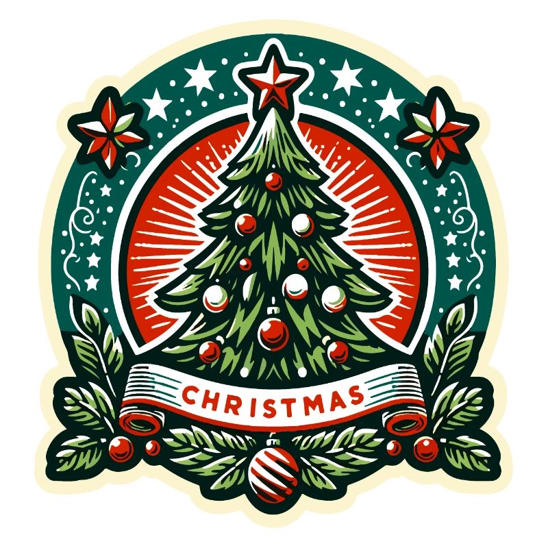 Vintage-Weihnachtsbaum-Abzeichen
