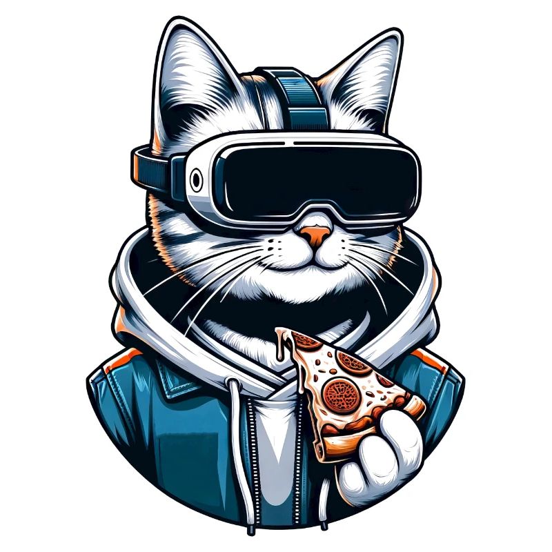 VR Gaming Katze Pizza Abenteuer