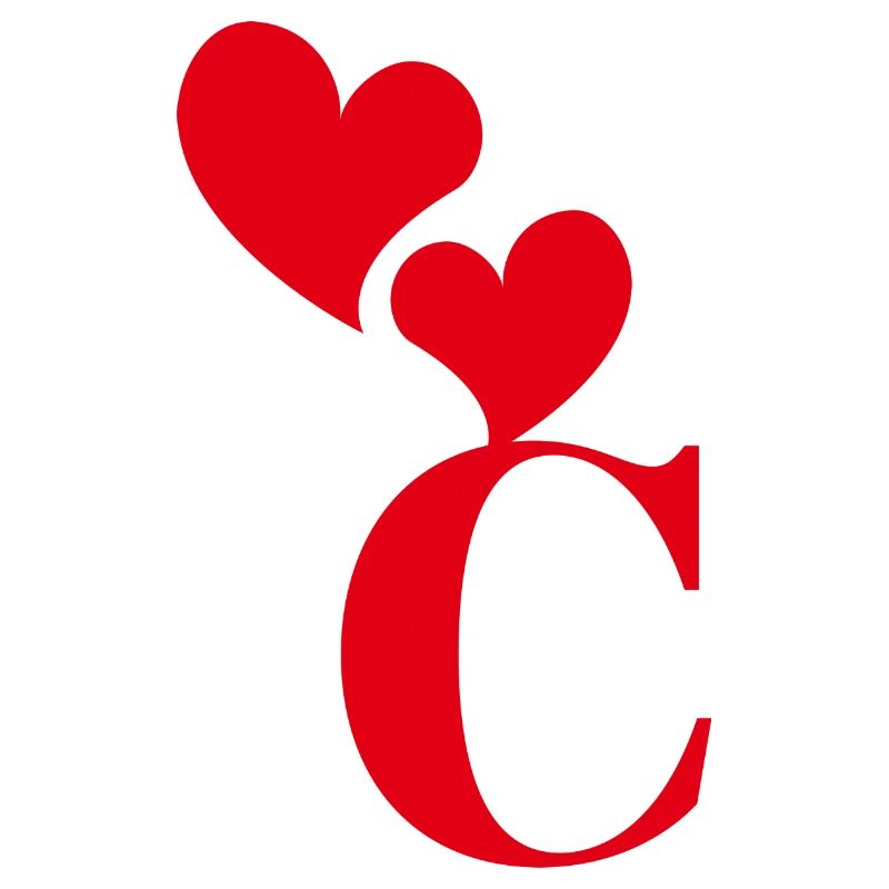 Buchstabe c rotes Herz