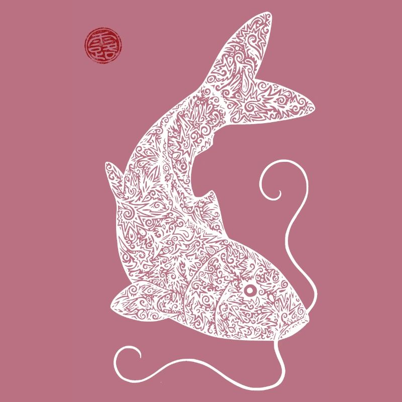 Koi Carp Pattern White