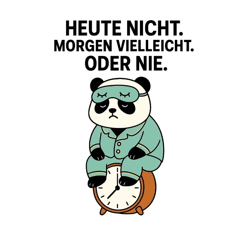Panda en pyjama avec un réveil