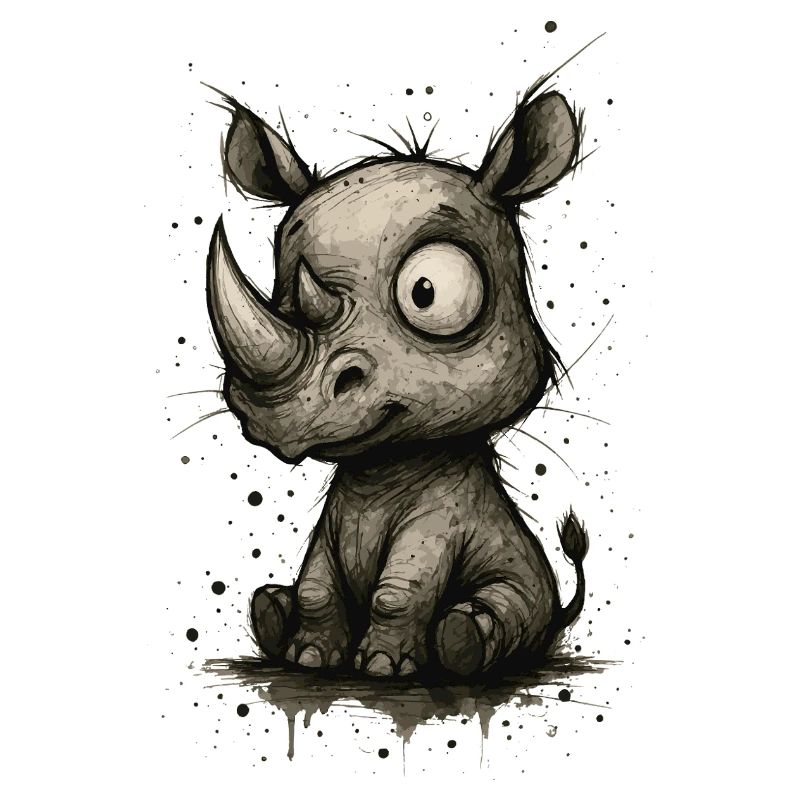 Lustiges Nashorn – Comic-Splash