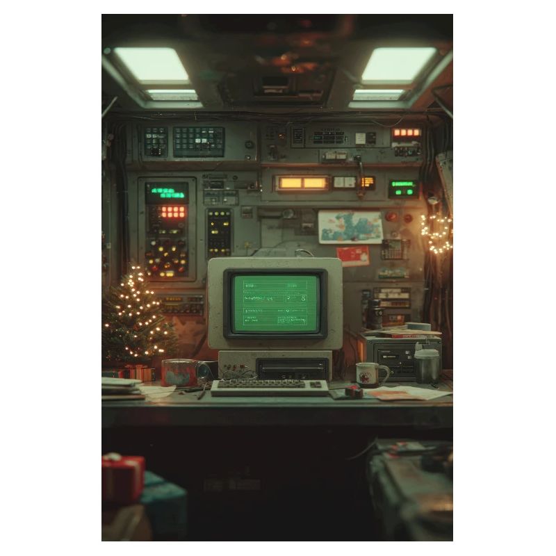 Retro Computer Console Holiday Glow
