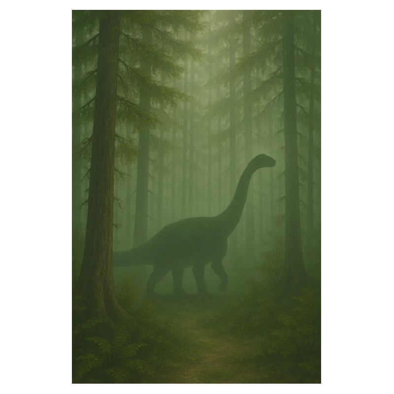 Cloud forest dinosaur in the jungle