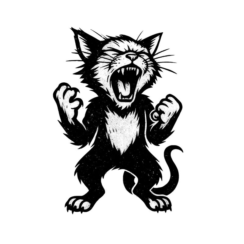 Angry Cat Stroke Style