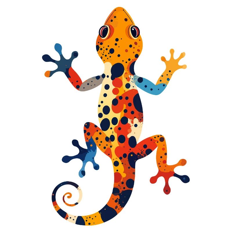 Bunter Gecko Farbexplosion Echse Kunst Motiv