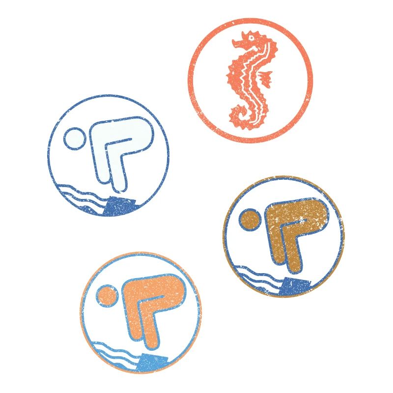 Insignes de natation Hippocampes nageurs libres
