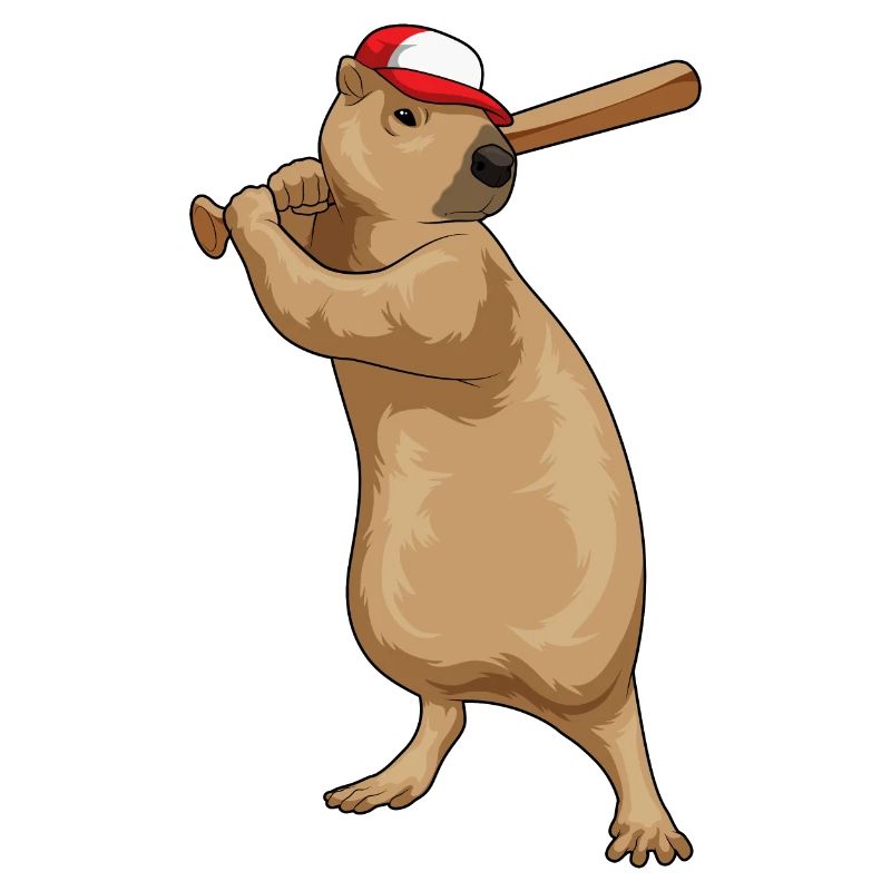 capybara baseball baseball bat