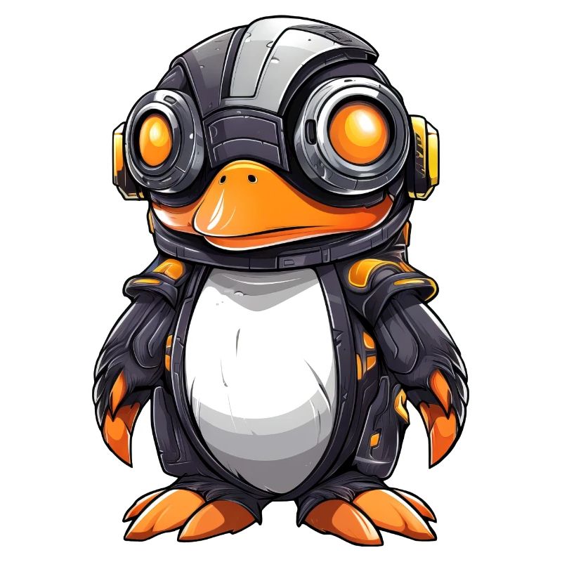 Penguin Cyborg Robot Cool