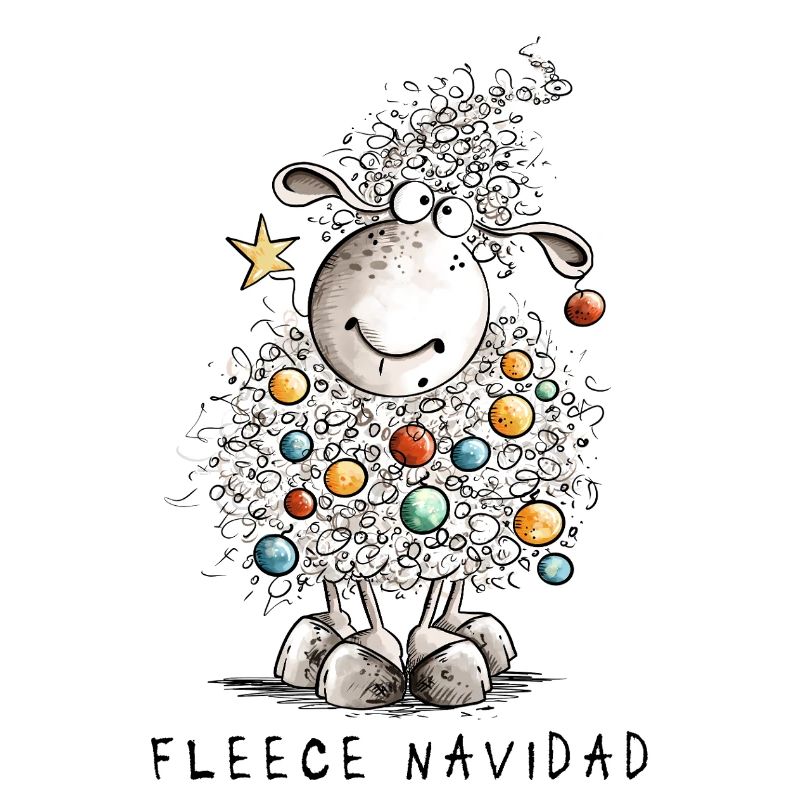 Fleece Navidad Christmas Sheep Cartoon Sheep
