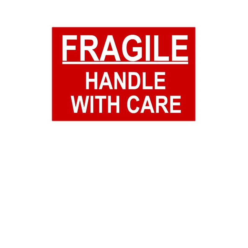 fragile handle with care red