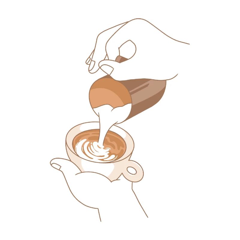 Cappuccino coffee milk foam pattern figure art