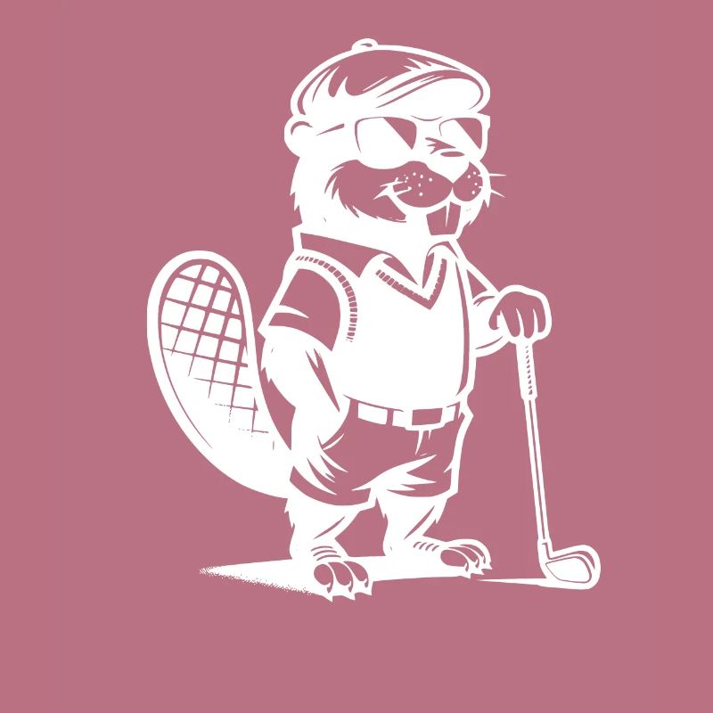 Conception de silhouette de golfeur de castor drôle