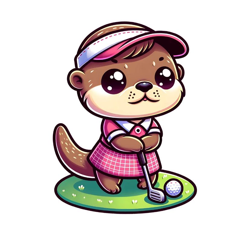 Lustiger Mädchen Otter Golfer Golf Golfen Spaß