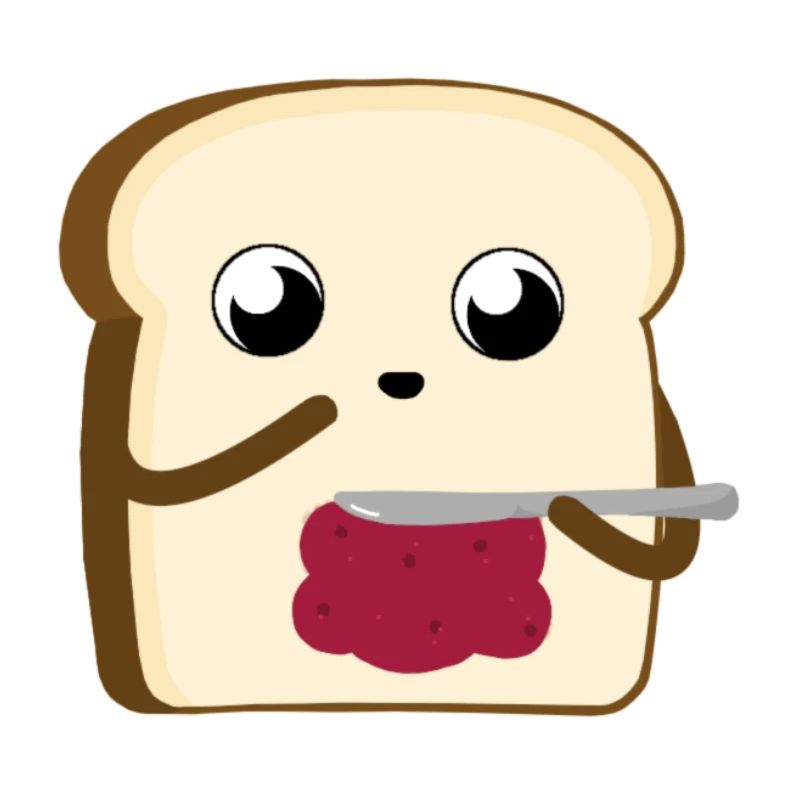 Bread smeared jam