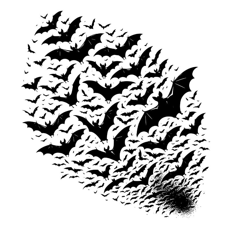 Flying bats as a large swarm