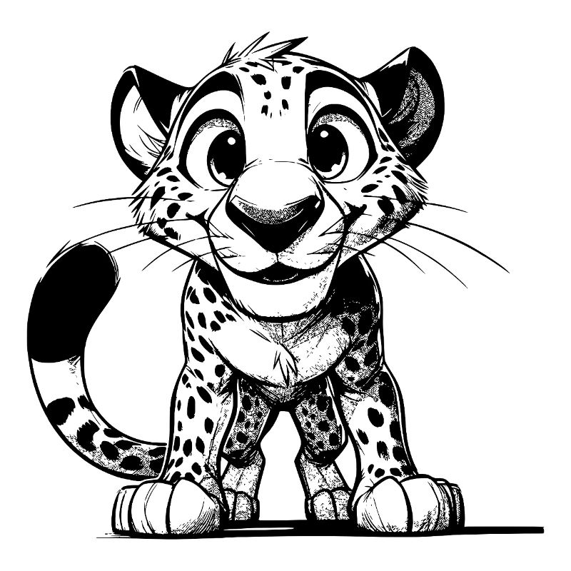 Kleiner Leopard mit großen Augen und Schmuseblick