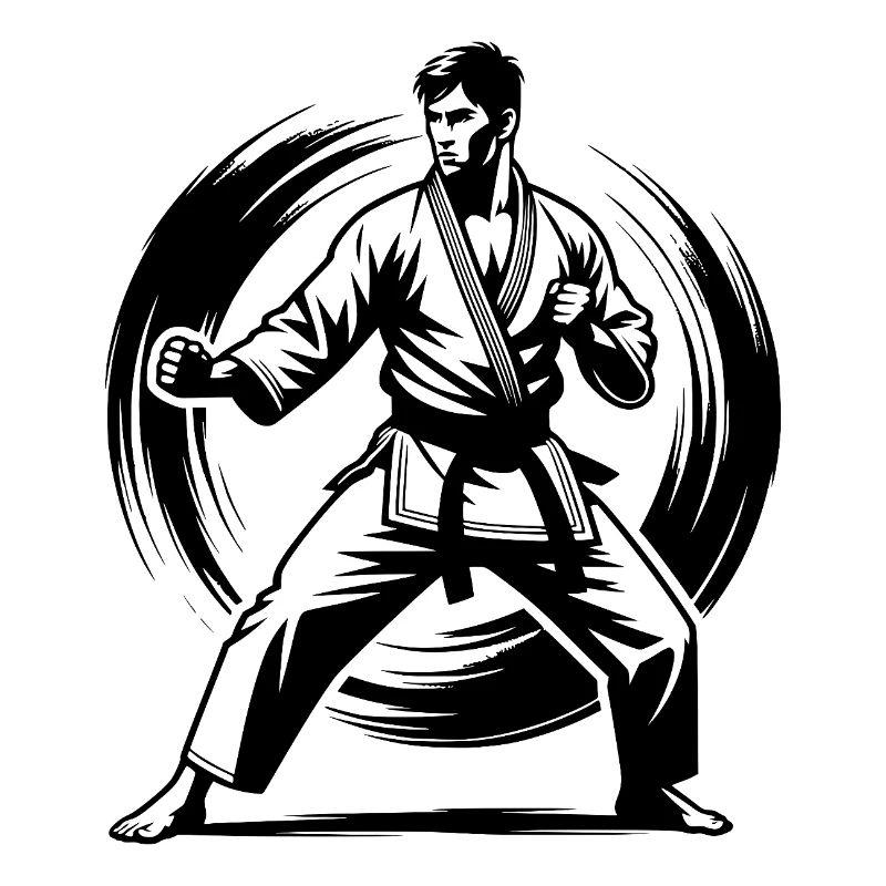 Perfect Karate Pose Masterful Martial Art
