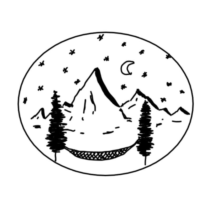 Hammock with mountains circle gift idea