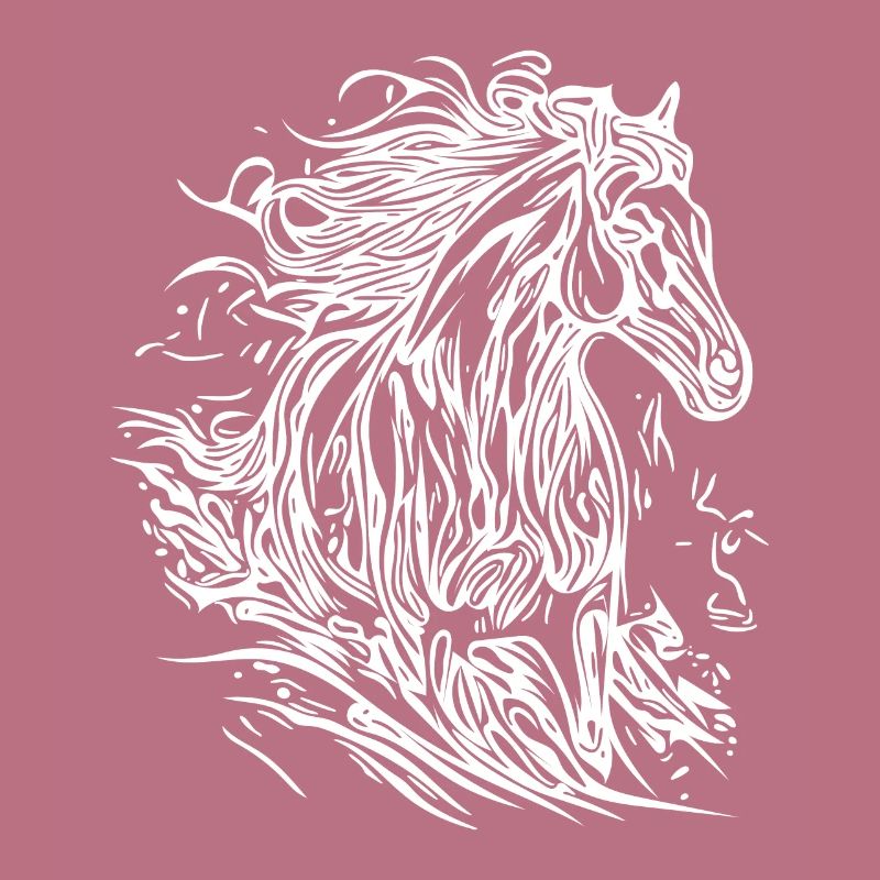 Galloping stallion with elegant mane in the wind