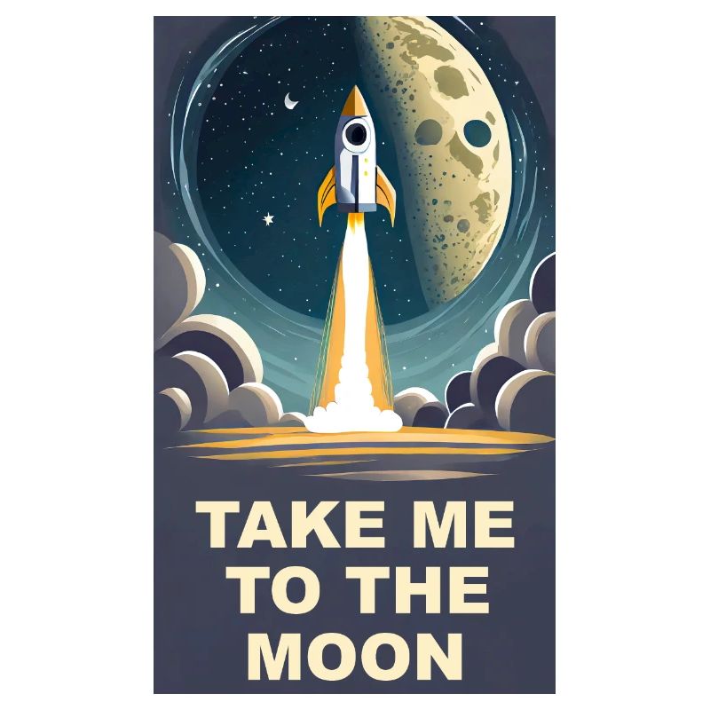 Emmenez-moi sur la lune Démarrage d’une fusée spatiale vintage