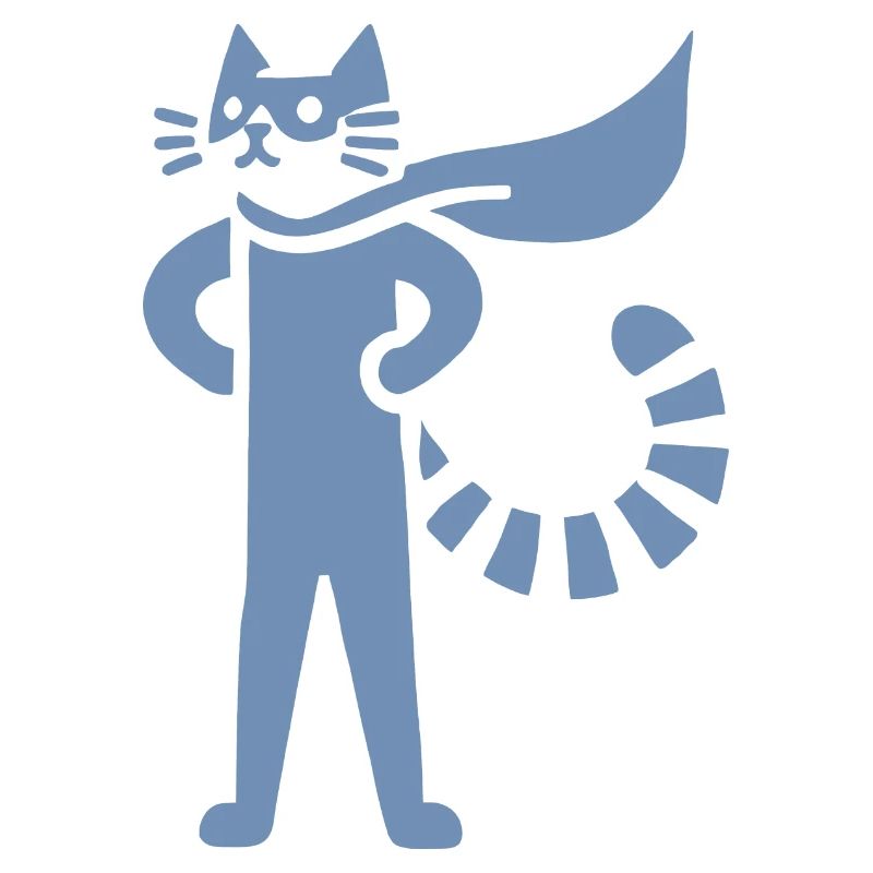 Katzen Superheld Held Silhouette Umhang