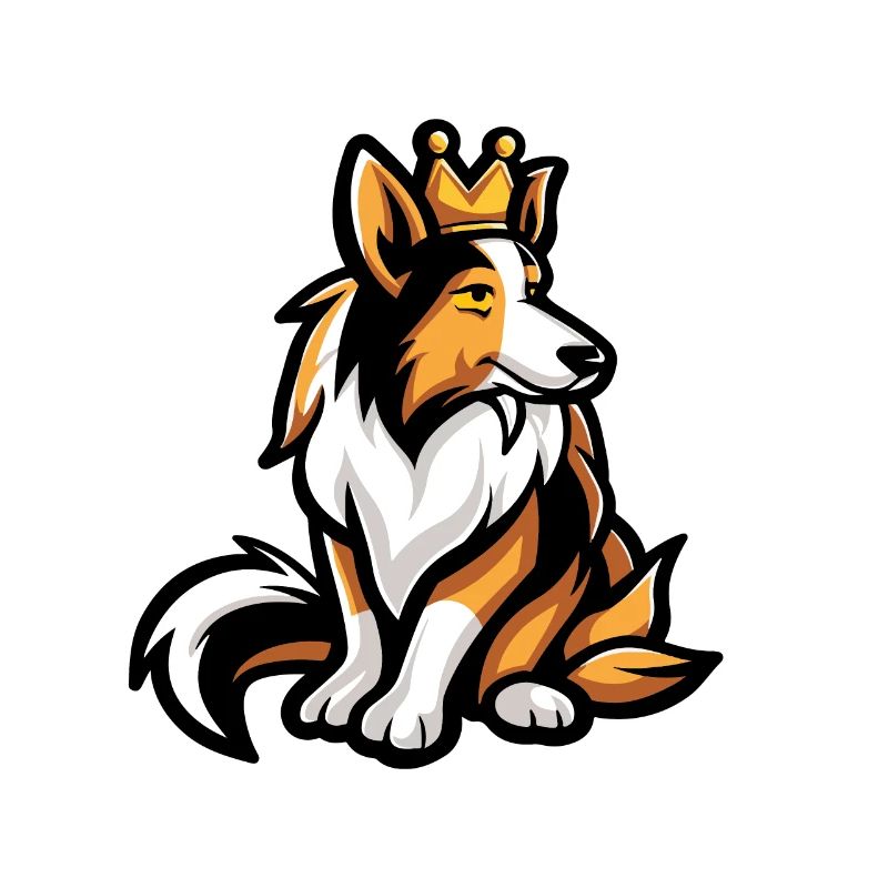 Border Collie Hunde Comic Krone