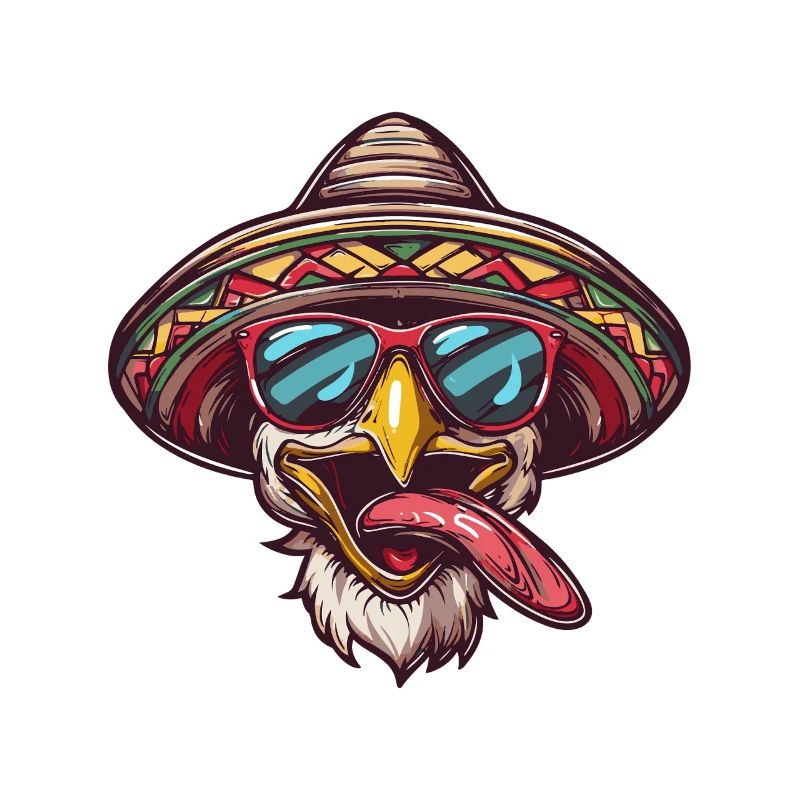Chicken Comic Funny Sombrero