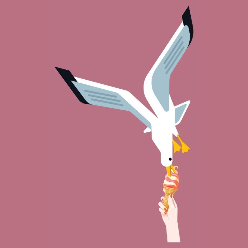 Möwe Eis Geschenk Vogel Dieb