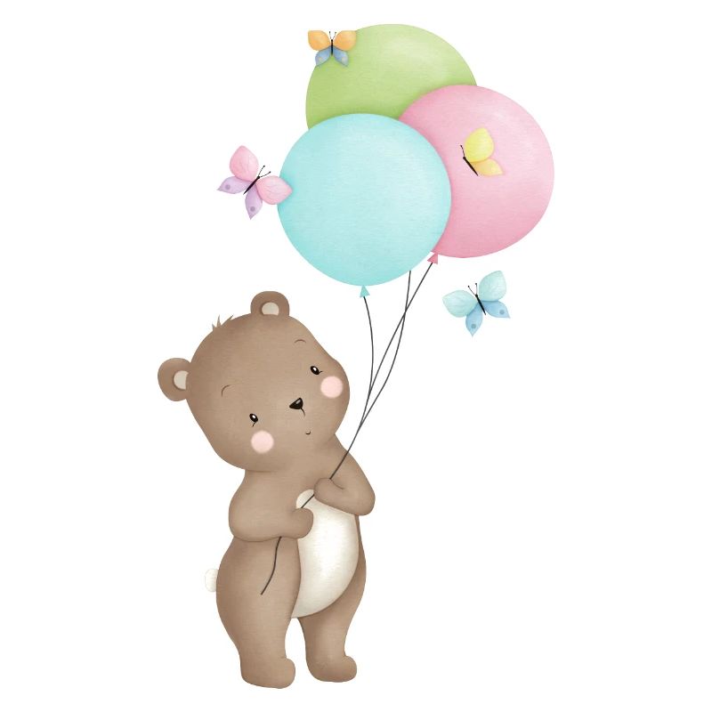 Bär mit Luftballons