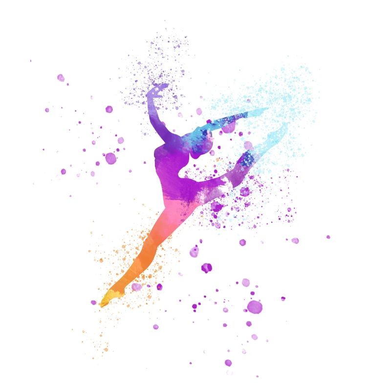 danse, ballerine, colorée, aqaurell, colorée