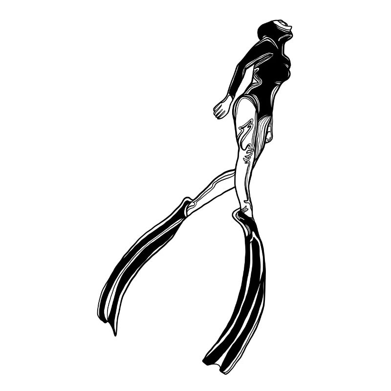 Femme plongeuse libre avec palmes
