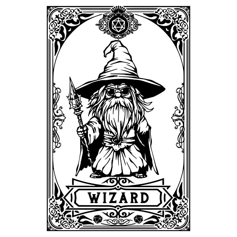 Wizard RPG Tarot Card chibi