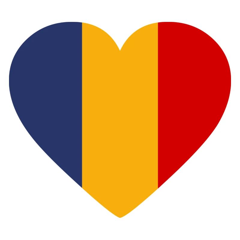 Romania Heart Flag